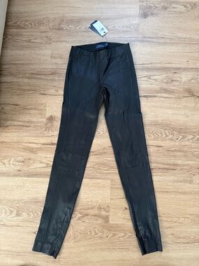 Polo by Ralph Lauren Black Faux Leather Skinny Pants